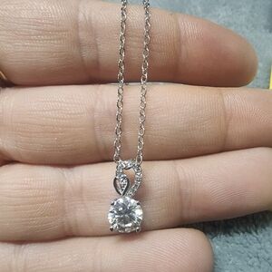 Elegant Silver Necklace with Moissanite Pendant